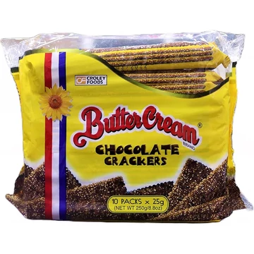 Butter Cream-Chocolate Crackers 10x25 g - Croley Foods - 250 g
